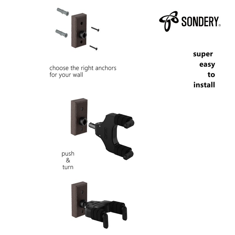 Sondery جيتار جدار جبل شماعات قفل تلقائي وحامل خطاف قابل للتعديل للجيتار الصوتي والكهربائي القيثارة باس البانجو والمندولين - Image 5